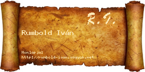 Rumbold Iván névjegykártya